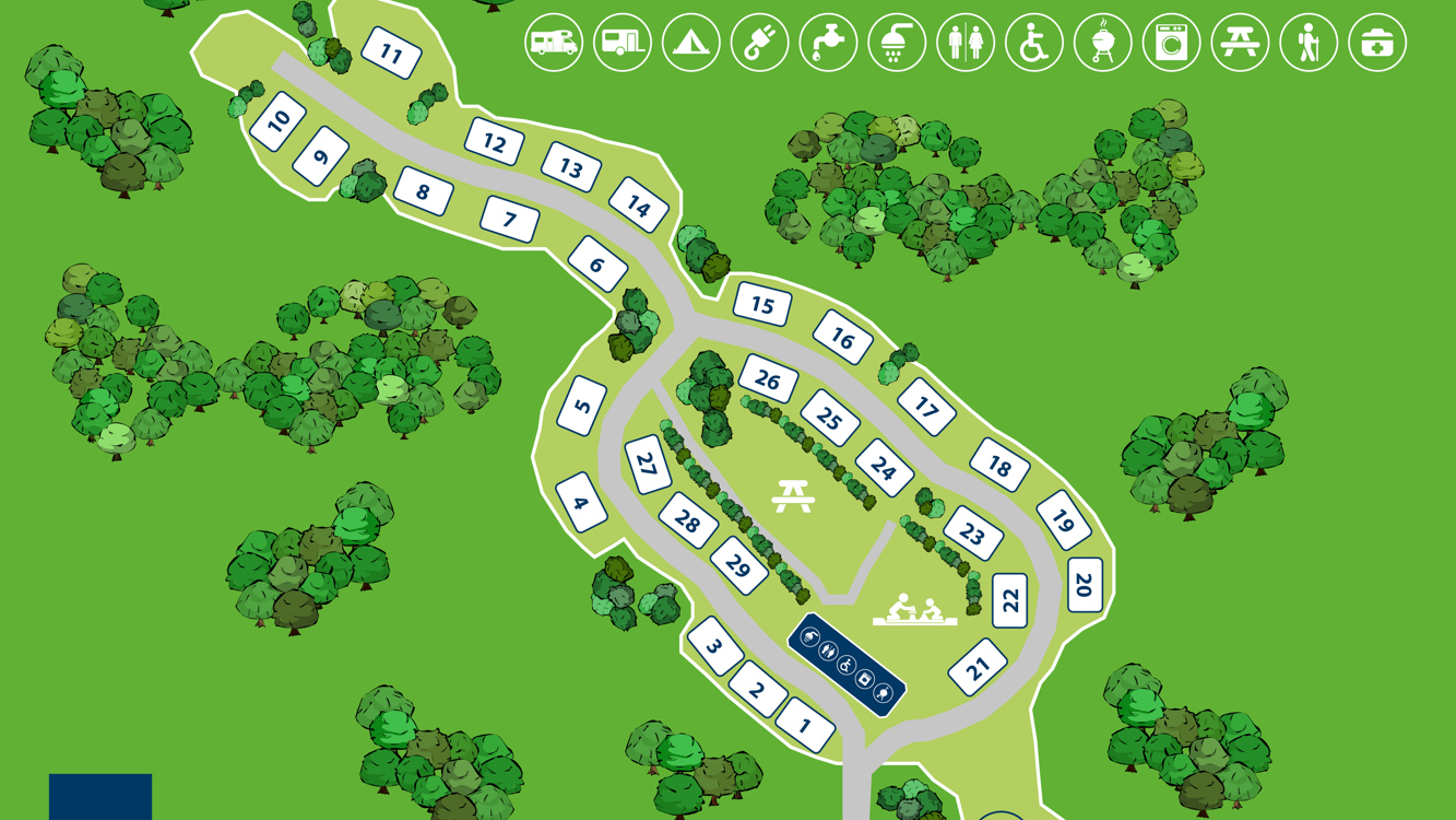 Tjaldsvaedi Midhusaskogi Kort